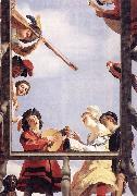 HONTHORST, Gerrit van Musical Group on a Balcony sf oil painting artist